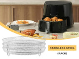 Air Fryer Accessories, 3 Layer Stackable Racks, Stainless Steel Air Fryer Basket Tray V1370-AZ4-01539