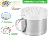 10 oz Stainless Steel Salt Pepper Dredge 2-pcs 10 oz Metal Parmesan Cheese V1259-DP01-F-524