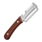 2-in-1 Stainless Steel Vegetable Peeler with Wooden Handle - Fruit/Potato Peeler & Bottle Opener V1263-JX-6038