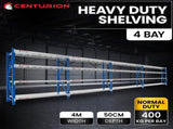 Centurion Standard 4 Bay Heavy-Duty All Steel Shelving 2.4m 1600kg Rack LS-099-4