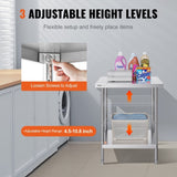 Stainless Steel Prep Table, 24 x 30 x 34 Inch, Heavy Duty Metal Worktable with 3 Adjustable Height V952-CFBXGGZTLCWJX36QKV0