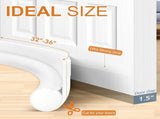 4Pack Door Draft Stopper Weather Stripping Door Seal Under Door Sweep Block Cold Air Gaps Front V1107-125-37188-WHT-4PACK