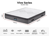 Giselle Bedding Queen Mattress 37cm 4-in-1 Adjustable Firmness Cooling Gel Memory Foam Dual-Zone MATTRESS-B-VIVE-37-Q