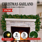 Christabelle 2.7m Christmas Garland with LED Lights Chadwick Tree Decoration Ornament 112_OPCG274
