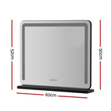 Embellir Makeup Mirror 60x50cm Hollywood Vanity with LED Light Tabletop Black MM-E-FRAME-5060LED-BK