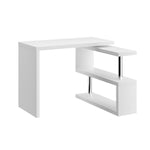 Artiss Computer Desk L-Shape Bookshelf White DESK-SWIVEL-352WH-AB