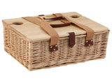Alfresco 2 Person Picnic Basket Set with Table Blanket Cooler Wooden Insulated PICNIC-2PPL-TABLE-BG