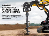 BAUMR-AG Post Hole Auger for BSR5000 Mini Loader Skid Steer, with 100mm & 200mm Bits, Quick Connect V219-GSDACCPCD12A