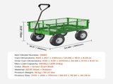 680 Lbs Steel Garden Cart on Wheels, Heavy Duty Garden Wagon Cart Pullable, Metal Outdoor Utility V952-ZXHYTCHH680LDM4Y8V0
