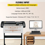 Vinyl Cutter, 28inch Paper Feed Cutting Plotter Bundle, Adjustable Force & Speed Vinyl Printer with V952-KZJSK720T220V4XBOV3