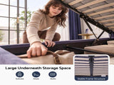 Artiss Double Bed Frame with Lift Up Storage and USB Ports Grey BFRAME-G-FLORA-D-GY-ABC