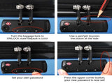 Wanderlite 20" 24" 28" Luggage with TSA Lock Spinner Travel Suitcase Carry On Hard Shell Luggage LUG-ABS-LINE-3SET-BU