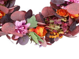 Artificial Wreath Vibrant Colors Retro Simulated Autumn Wreath with Flowers Leaves for Front Door V1294-YM0901-3115250068111