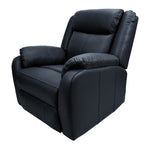 Bella 1 Seater Electric Recliner Genuine Leather Upholstered Lounge - Black V315-VHNL-PINN-03