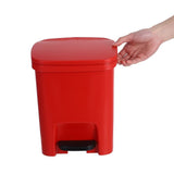 Red Plastic Bin Rectangular Household Waste Disposal Trash Can 1 Piece Kitchen Garbage Container V1366-AZ2-W-19617