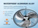Shutter Exhaust Fan, 406 mm High-speed 1400RPM 1506 CFM, Aluminum Wall Mount Attic Fan with V952-BYCSPQSDJAC16NRV5V3