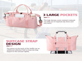 Waterproof Travel Duffle Bag with Trolley Sleeve Pink V1237-ZY-818-067