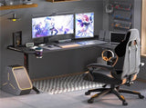 Multi-Style Pro Gaming Desk RGB LED L-Shaped PC Computer Studio Gamer Table Carbon Fibre V767-JJ-ZT878-R