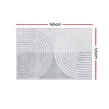 Artiss Rug 120x160cm Area Rug Washable Mat Large Carpet Faux Rabbit Fur Cyril FLR-FFUR01-120X160-WHBK