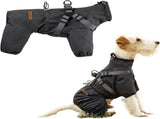 Dog Raincoat Waterproof Reflective Adjustable Harness Jacket - Black 5XL V1263-JX-7967-8