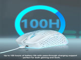 SOLAKAKA SM600 Honeycomb Shell Gaming Mouse Wireless,white V1300-SM600-WHITE