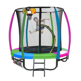 Kahuna Trampoline 6 ft with Basketball Set - Rainbow TRA-KAH-06-RB-BB