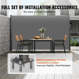 Retractable Side Awning, 160X300m Aluminum Outdoor Privacy Screen, 280g Polyester Water-proof V952-ZYPF160X300CMGY01V0