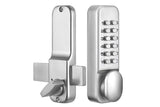 Gate Door Locks Set with Keypad Mechanical Keyless Entry Door Lock for Garden Garage Yard -Silver V1263-JX-6287-2