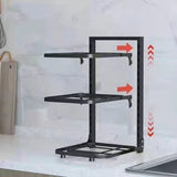 Pot Storage Rack Multilayer Thicken Strong Bearing Round Corner Pot Organizer for Kitchen Three V1294-YM0717-3118220191312