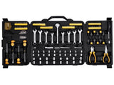 221-Piece Mechanics Tool Set, 1/4" and 3/8" Drive Sockets, SAE and Metric Mechanic Tool Kit with V952-SDJXGJTZ1438DIX1BV0