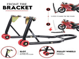 Front and Rear Motorcycle Stand Motorbike Lift Heavy Duty Paddock Carrier Bike Hoist V379-FTRRMOTSTN