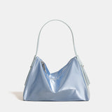 Blue Luminous Silver Nylon Underarm Shoulder Bag - Convertible Crossbody Hobo with Pouch V888-ELOSUNG23674