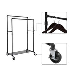 SONGMICS Industrial Pipe Clothes Rack on Wheels with Hanging Rack Organizer Black V227-8498402114630