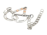 Horse Bit Stainless Steel Copper D Ring Snaffle Bit with Chain for 125mm Horse Mouth V1294-YM0717-3111220220411