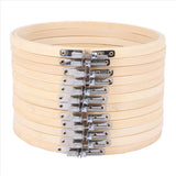 NEW 24 Pieces 7 Inch Wooden Embroidery Hoops Bulk Bamboo Circle Hoop Round Ring for Art Craft Handy V1366-AZ2-W-21715