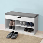 Padded Shoe Bench Lift Up Storage V178-65786