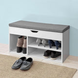 Padded Shoe Bench Lift Up Storage V178-65786