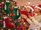 Personalized Christmas Stockings - 18 Inches Hanging Stockings with DIY Snowman Name Tags, 4PCS V1192-AZ-W-25888