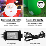 Jingle Jollys Christmas Inflatable Santa Dinosaur 3.8M Illuminated Decorations XMAS-INF-DINO-GR-13FT