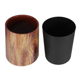Vintage Style Plastic Trash Can with Wood Pattern, Waste Bin for Home, Bedroom, Office Use V1370-AZ4-08867
