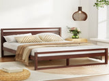 Artiss Bed Frame Queen Size Wooden Walnut WITTON WBED-WITTON-Q-WAL-AB