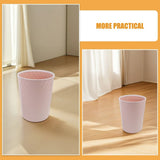 Plastic Trash Can Pink Elegant Home Use Sturdy Construction Versatile Open Top V1366-AZ2-W-21556