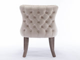 6x Velvet Upholstered Dining Chairs Tufted Wingback Side Chair with Studs Trim Solid Wood Legs for V226-SW8809BG-3
