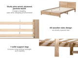 Artiss King Single Bed Frame Wooden Bed Base WBED-F-OATMEAL-KS-NA-AB
