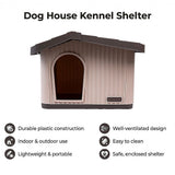 Plastic Dog House Kennel Shelter for Indoor & Outdoor Pets Weatherproof V63-954631