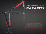 900kg Swivel Hydraulic Crane Hoist 12V Electric Jack Trailer UTE Pick up Lift V379-ESWIVLCRAN