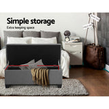Artiss Storage Ottoman Blanket Box 97cm Linen Grey OTM-L2-LINEN-GY