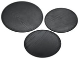 3Pcs/Set 30cm 27cm 24cm Diameter Round Black Wooden Tray Tableware Dessert Fruit Tray for Home Hotel V1294-YM0901-3118210231511