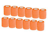 12Pcs Bandage Wrap Natural Latex Elastic Self Adhesive Wrap for Cows Dogs Horses 10cm Orange V1294-YM0523-3111220104718