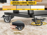 TV Stand for 3270 Inch TVs with Projector Shelf, Lockable Wheels, Adjustable Height, Cable V1181-HI028